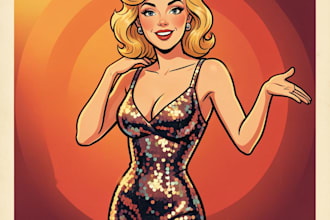pin up girl and pin up girl illustration