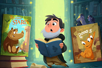 create cartoon book cover
