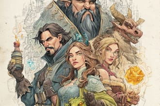 draw  a dnd character or dnd party art