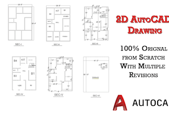 be your architect, draftsman for house plans, autocad 2d floor plan