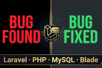 fix your laravel bugs, errors, and PHP issues fast and professionally