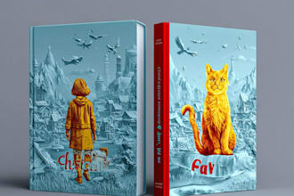 draw fantasy children book cover with magical cartoon art