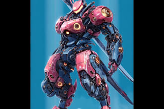 design sci fi mecha and robot concept art