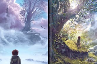 design a premium childrens book cover illustration