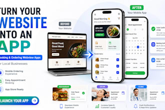 convert local business sites to webview app for customers booking and ordering