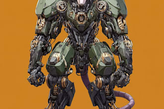 create mecha robot and concept art of futuristic mecha