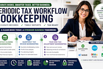 do monthly bookkeeping, quarterly tax review, and year end adjustments
