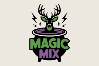 design a modern deer and wildlife logo