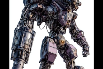 design robots and concept art of futuristic mecha