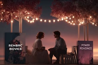 design emotional romantic book cover with cinematic art