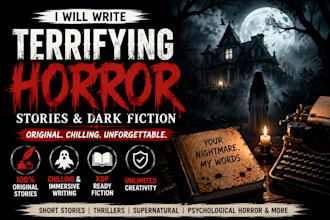 write a terrifying horror story dark fiction short story ghostwriter