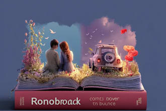 design modern love story book cover illustration