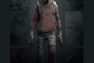 draw terrifying horror character illustration