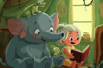do children book cover and children book illustration