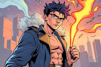 comic book illustration with comic book illustrator