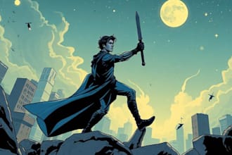 comic book illustration with comic
