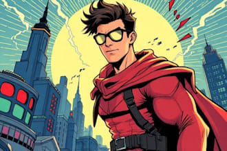 comic book illustration with comic book illustrator
