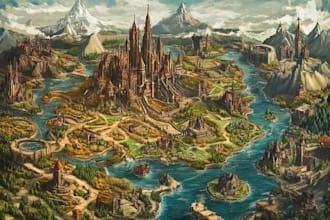fantasy map illustration for map