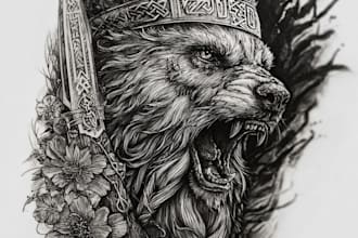 design custom viking tattoo and tshirt art