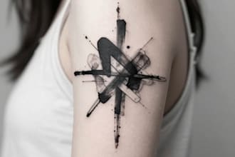 custom an abstract black tattoo design