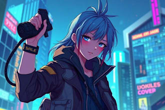 paint a marvelous anime scifi cyberpunk character