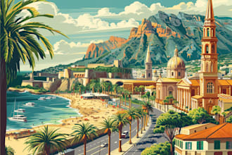 design a professional retro vintage travel poster
