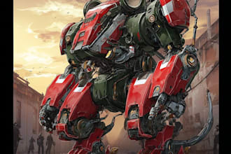 create custom mecha robot art