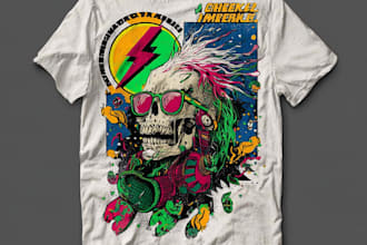 design custom retro anime tshirt illustration