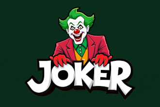 make eye catching joker mascot logo in my style