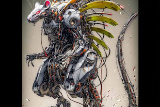 draw an awesome mecha robot art