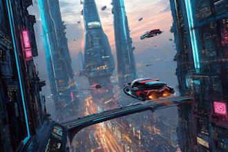 create a cyberpunk city illustrations