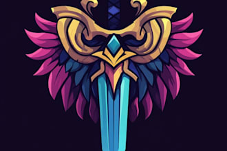 draw a fantasy vintage retro logo design