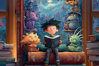 design cartoon horror book cover illustration
