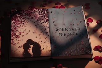 design romantic couple book cover illustration