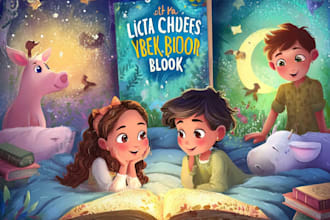 illustrate educational children book cover art