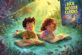 design bedtime children book cover illustration
