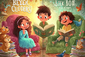design cute fairy tale book cover illustration