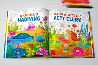 draw creative children book illustrations and story scenes