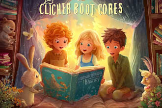 design animal children book cover illustration for kids