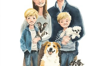 custom watercolor family portrait