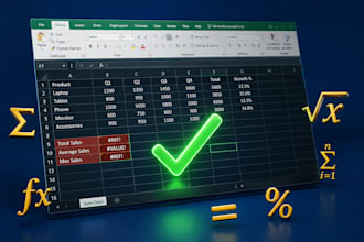 fix excel formula errors and build complex excel functions for you