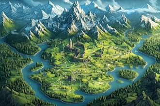 make a high quality digital fantasy map