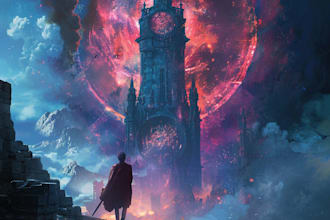 create a fantasy book cover, thriller book cover