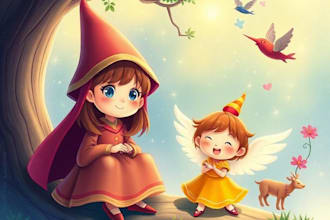 illustrate professional cute animal characters for childrens books and stories