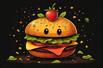 design custom and fun food design illustration