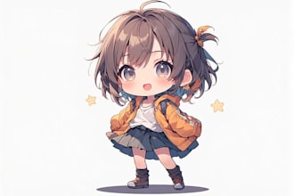 design custom chibi character in anime style