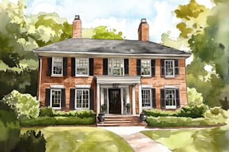 building portrait sketches with watercolor