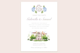 design wedding invitation, birthday card and greeting card and monogram