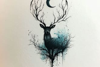 create a modern and minimalist animal or pet tattoo design