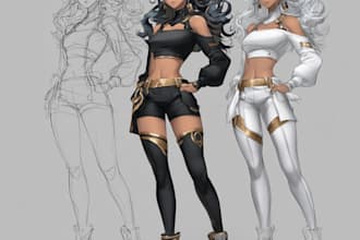 draw character design concepts and concept art